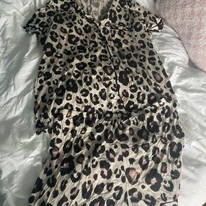Leopard Print Pajama Set (pants and shorts)